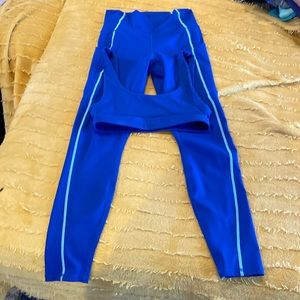 Fabletics workout pants with pockets on each side & sports bra